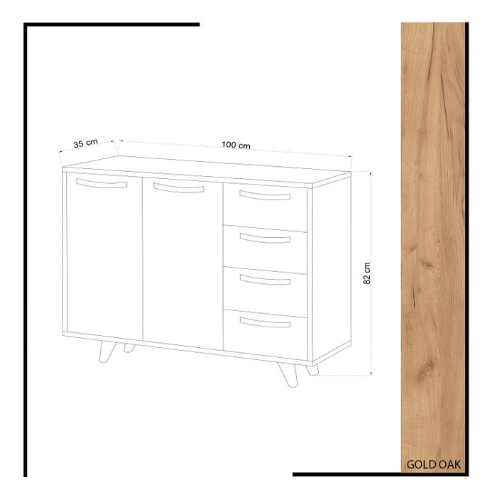 Hanah Home Armario Multiusos Waga Roble y Blanco